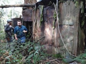 Old miner's hut with some mementoes left by Arthur Meyers
