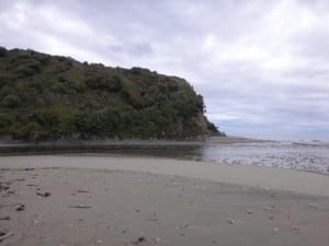 View East Waitutu River mouth.
