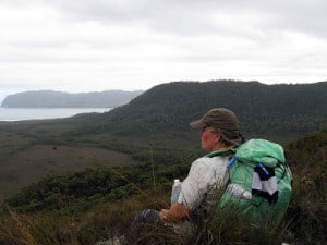 Kerri taking a break going over Red Point Hills